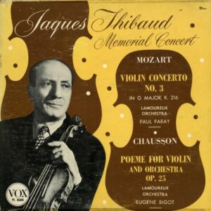 Paul Paray * Lamoureux Orch.<br><font color="brown">Mozart : Concerto for Violin and Orch. No.3</font></br>