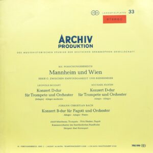 Karl Ristenpart * Adolf Scherbaum, Fritz Henker, Saarbrucken Radio Chamber O.<br><font color="brown">Mozart / Haydn / Bach : Concerto for Trumpet and Orch.</font></br>