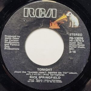 Rick Springfield<br><font color="brown">Tonight</font></br>
